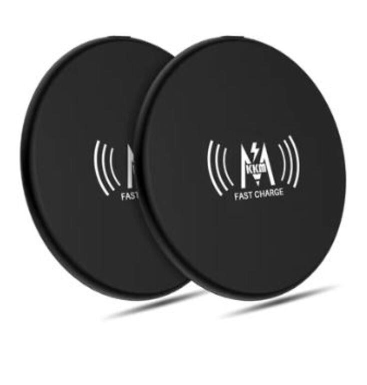 KKM Wireless Charger 2 Pack, 10W Qi-Certified Fast Wireless Charging Pad