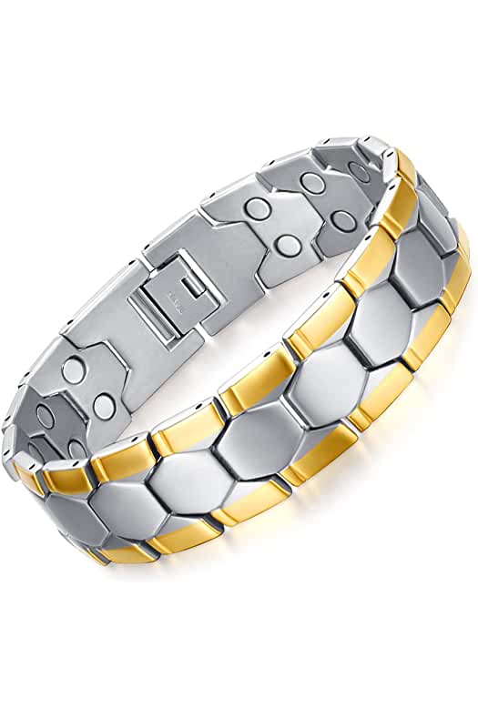 JFUME Mens 2 Tone 18k gold plated bracelet
