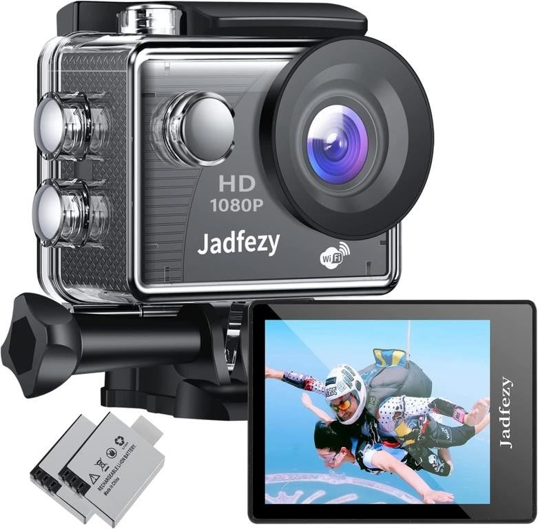 Jadfezy WiFi Action Camera Ultra HD 1080P, 12MP