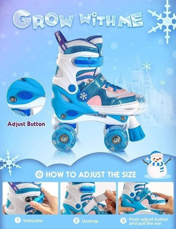 Rainbow Adjustable Roller Skates